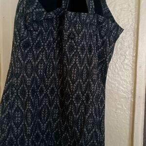 Prana Navy Lace Patterned Fabric